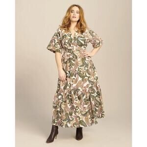 NICHOLAS Sz 14 Amina Shirt Dress Jaipur Paisley Pearl NWT